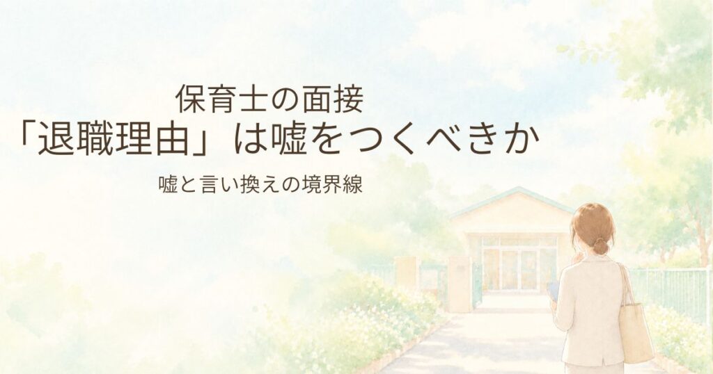 面接に向かう保育士の後ろ姿のイラスト（退職理由の伝え方）